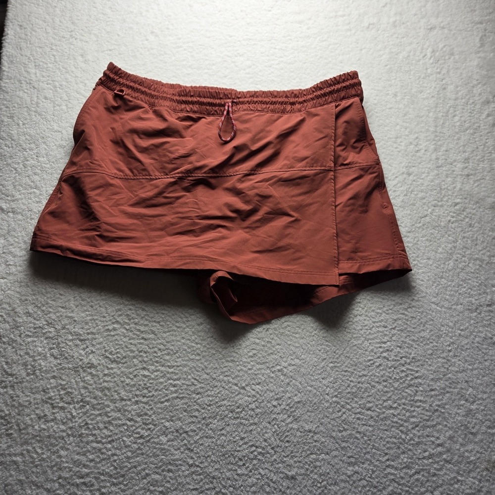 MOBY Skort Womens Small Brown Solid Athletic Elastic Waist Pockets Summer